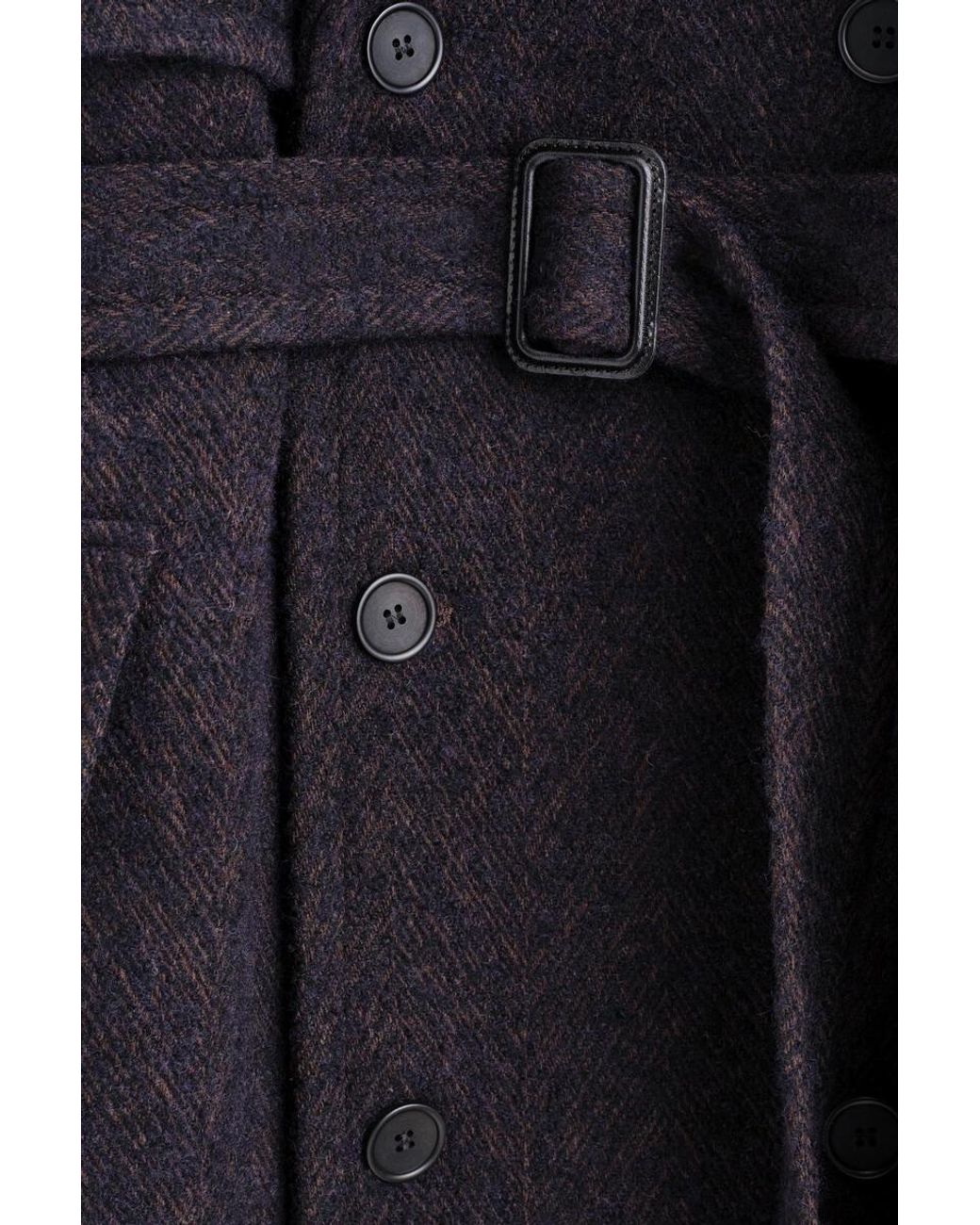COS Blue Double-Faced Wool-Blend Herringbone Coat for men
