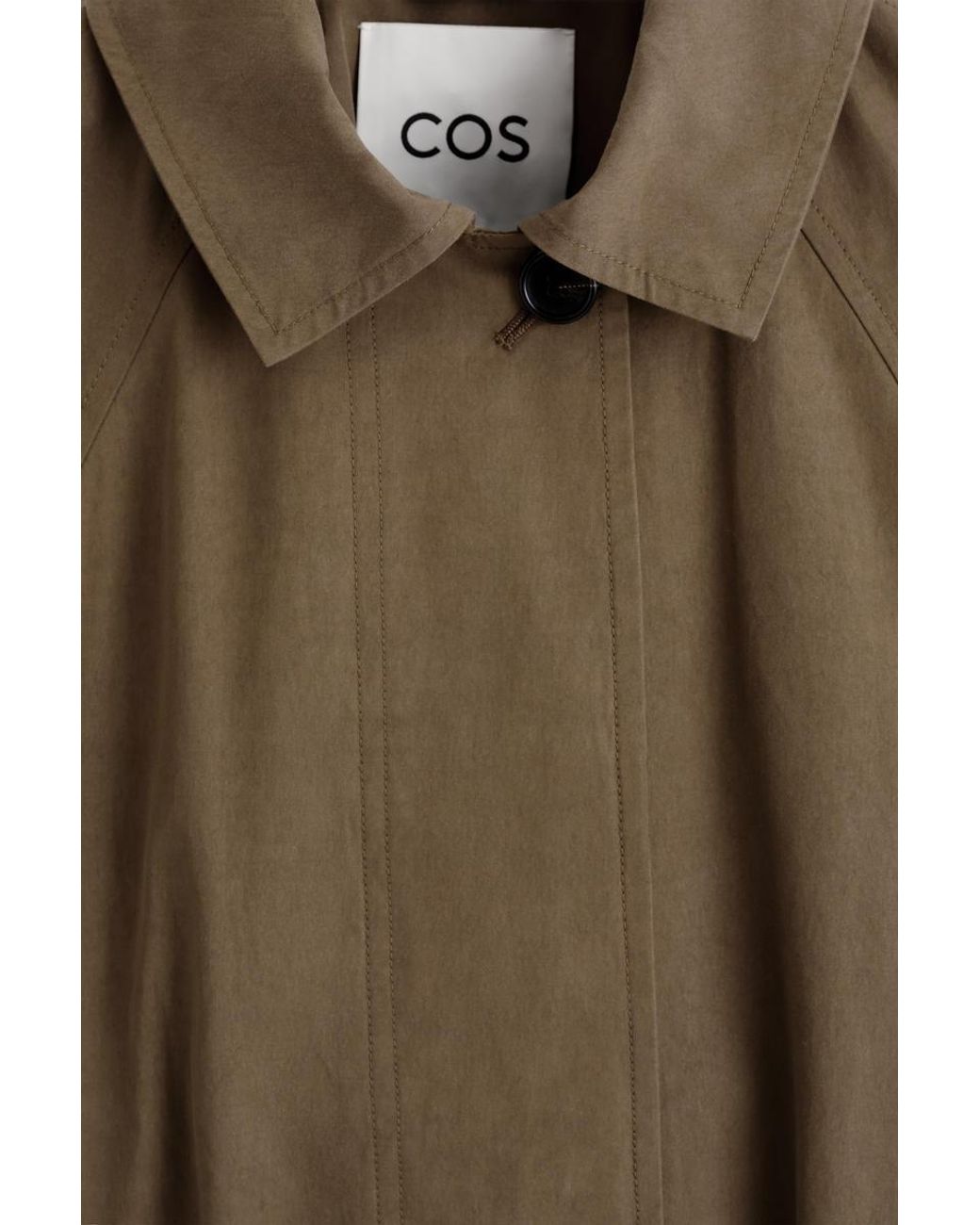COS Brown Belted Cotton Short Trench Coat