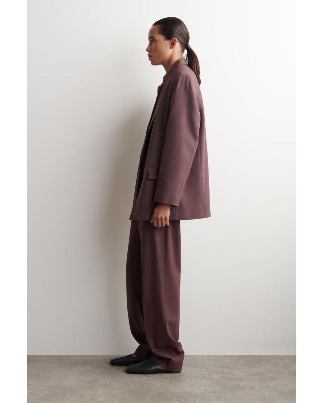 COS Purple Shawl-Collar Wool Blazer