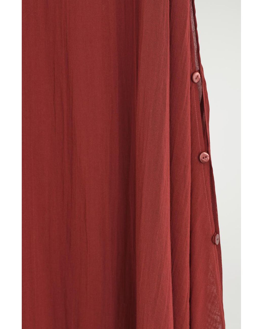 COS Sheer Cotton Beach Dress in Red | Lyst