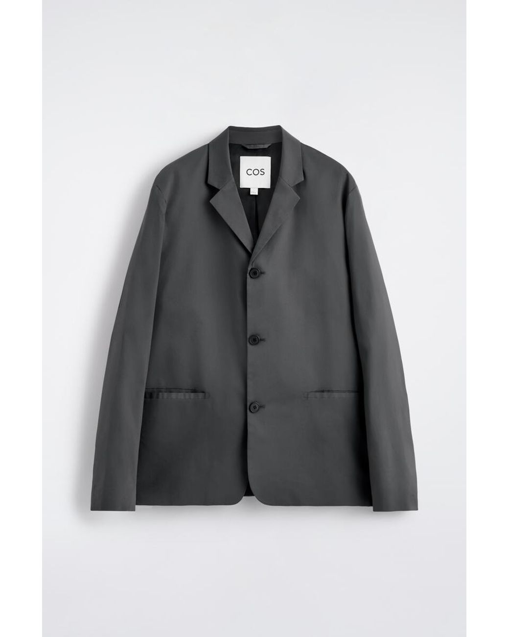COS Black Unstructured Slim Cotton Blazer for men