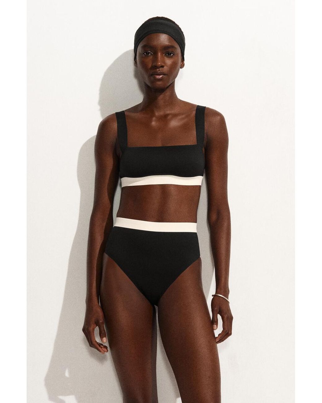 COS Black Colour-Block Scuba High-Waisted Bikini Briefs