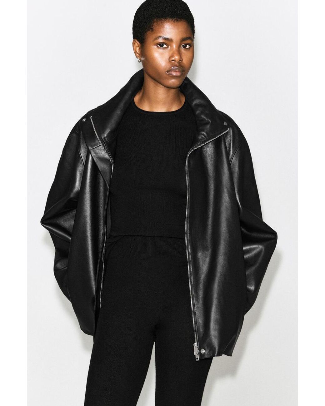 COS Black Seamless Merino Wool Leggings