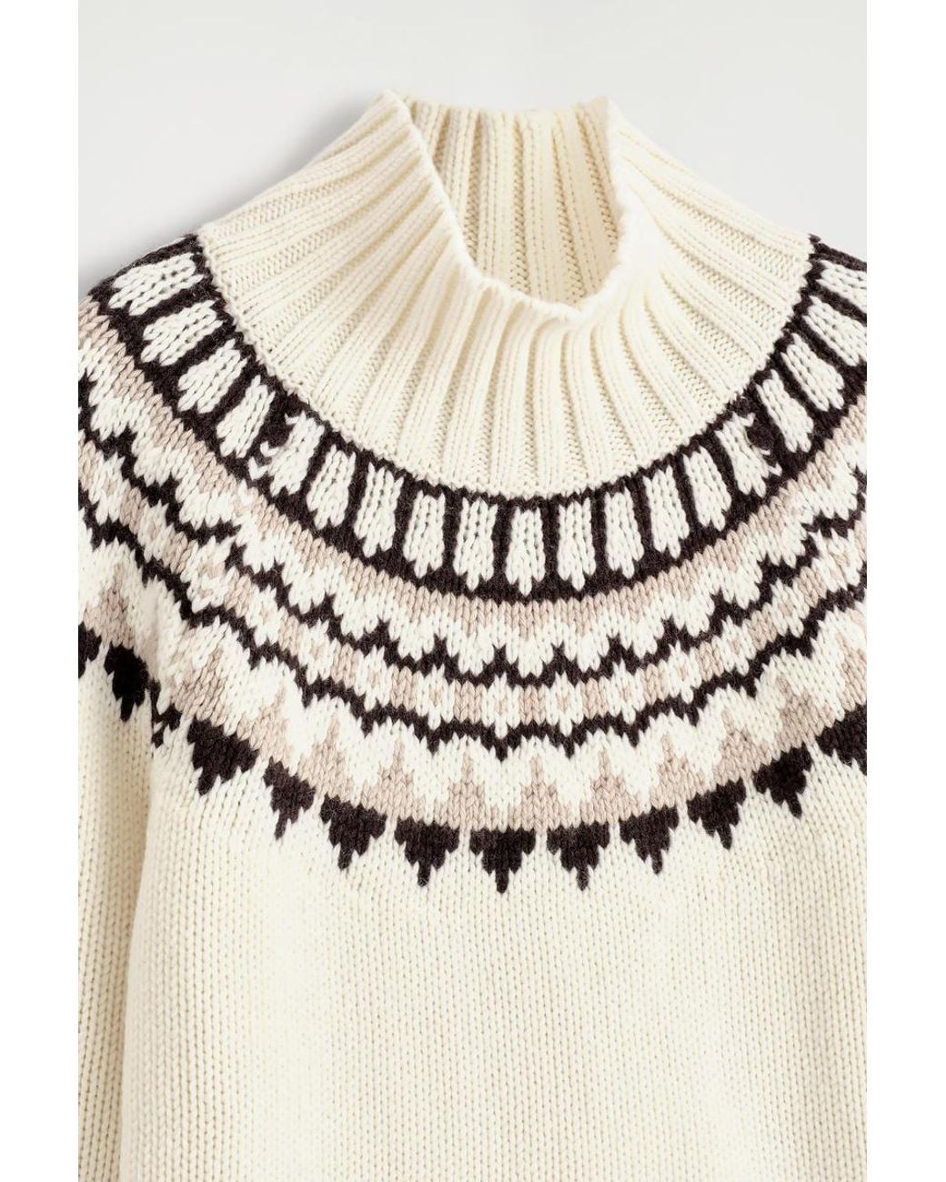 COS Natural Fair Isle Wool-Cashmere Sweater