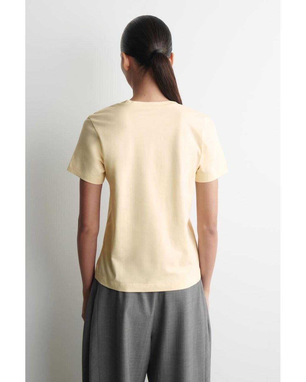 COS Natural Cotton V-Neck T-Shirt