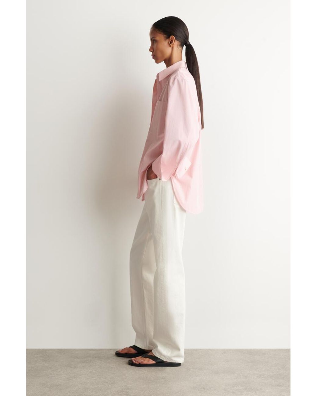 COS Pink Striped Cotton Shirt