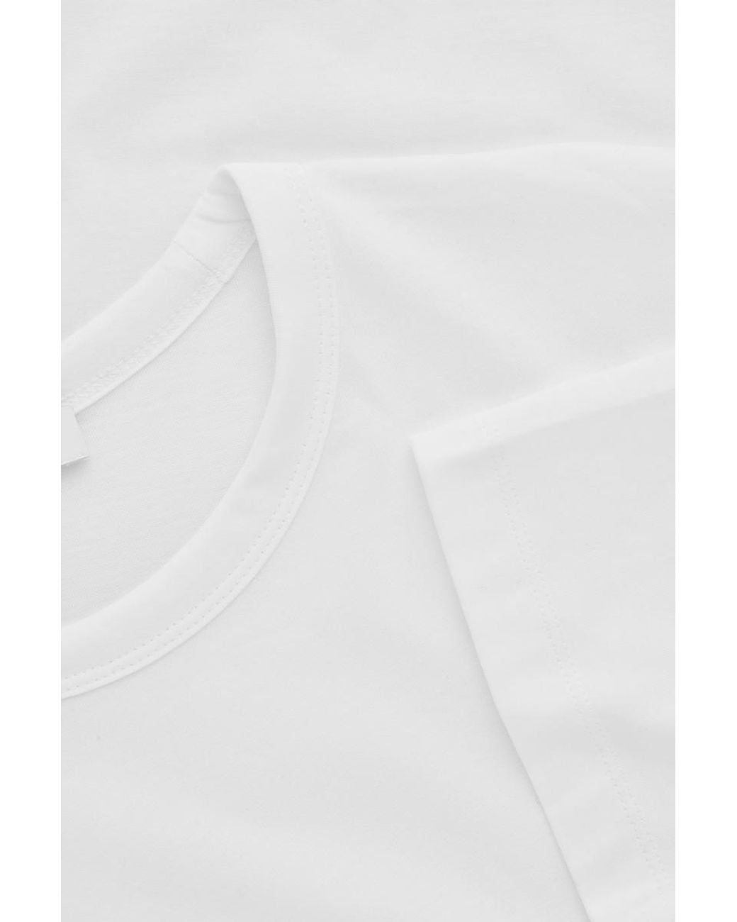 COS White Interlock Cotton Crew-Neck T-Shirt for men