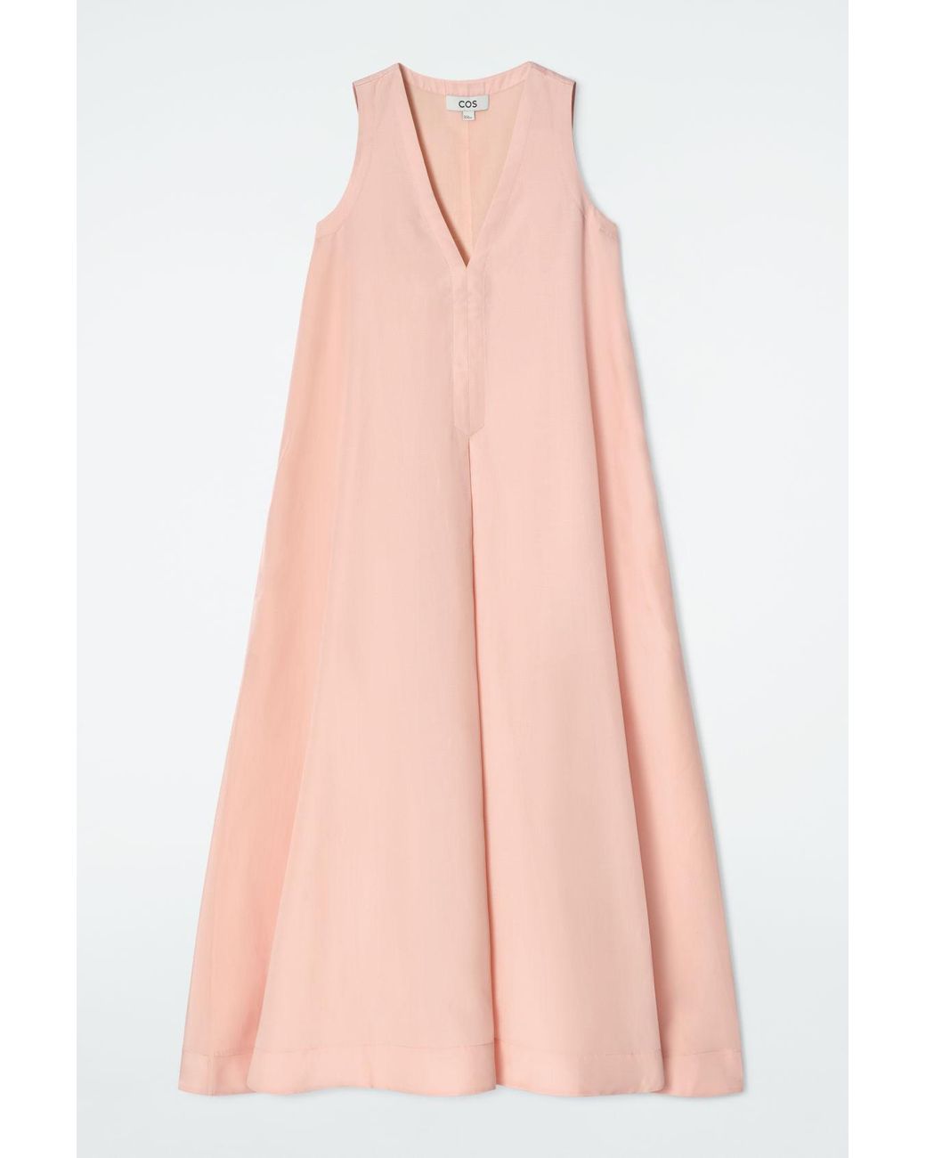 COS A-Line Linen-Blend Maxi Dress in Pink | Lyst