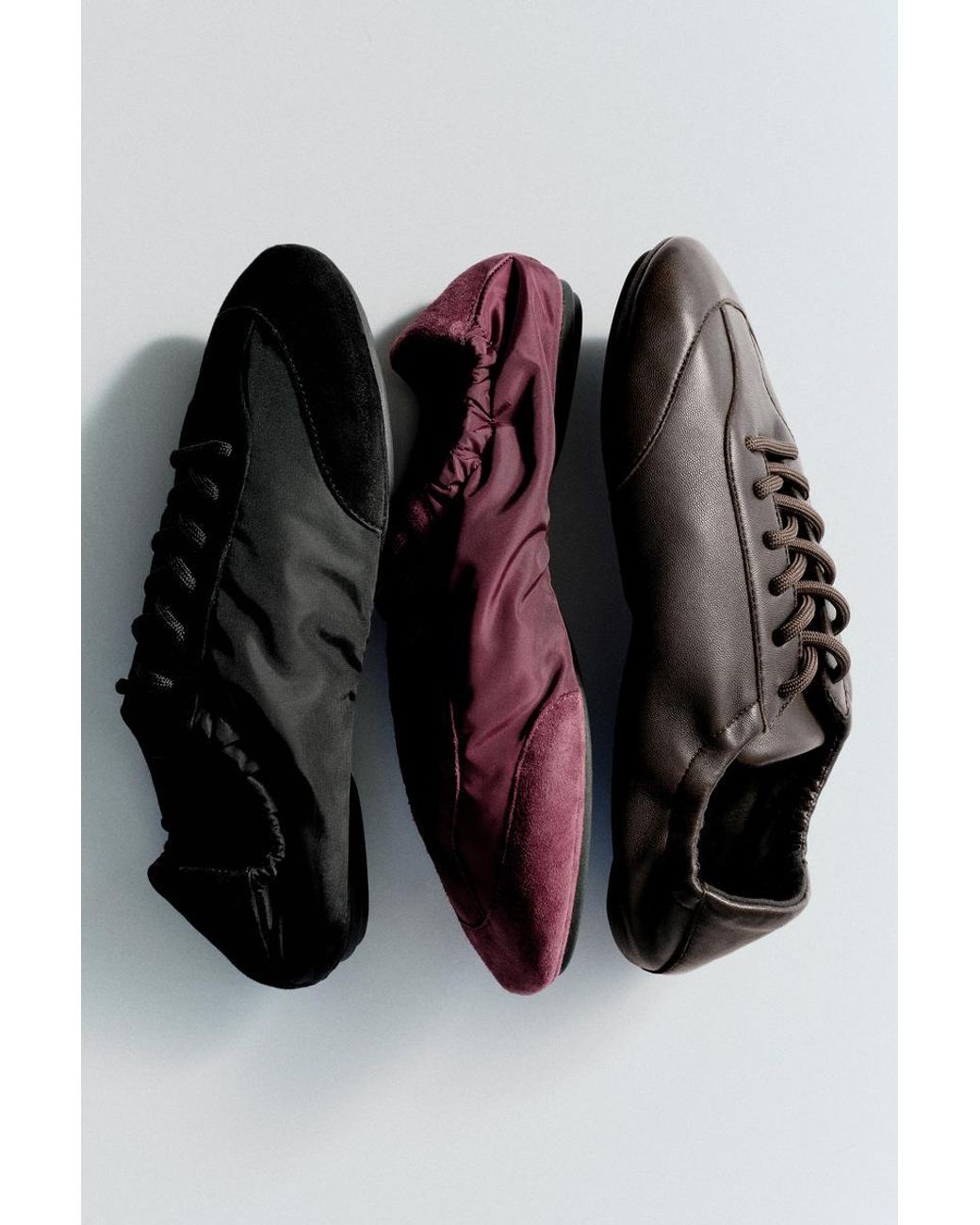 COS Brown Leather Ballet Trainers