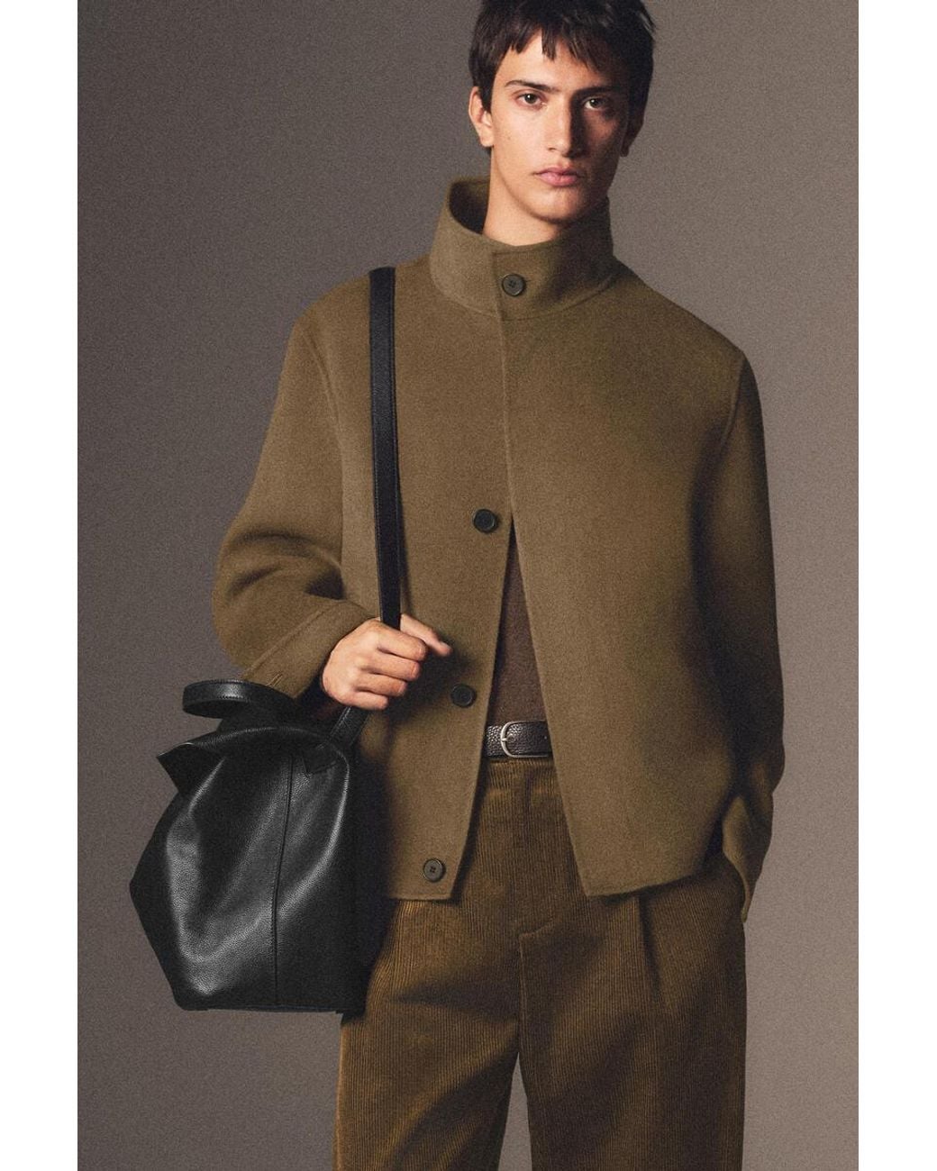 COS Natural Double-Faced Wool Funnel-Neck Jacket for men