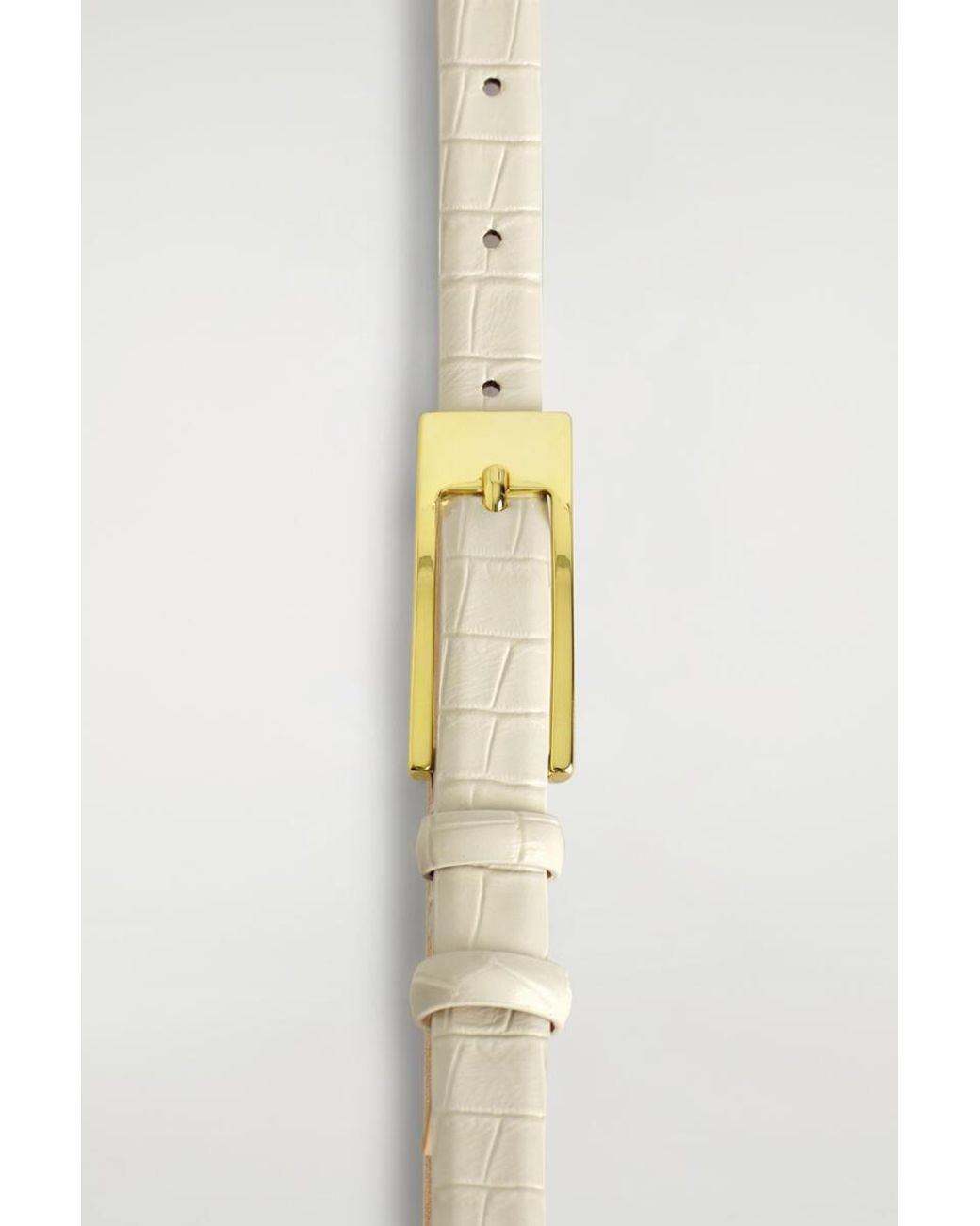 COS Natural Elongated-Buckle Leather Belt