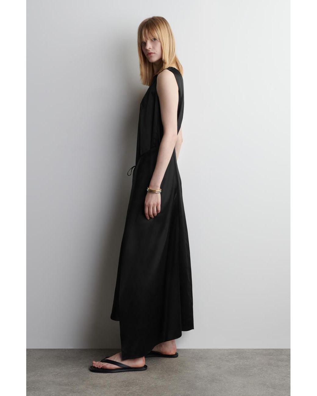 COS Wrap-Front Silk Maxi Dress in Black | Lyst COS Wrap-Front Silk Maxi Dress in Black | Lyst