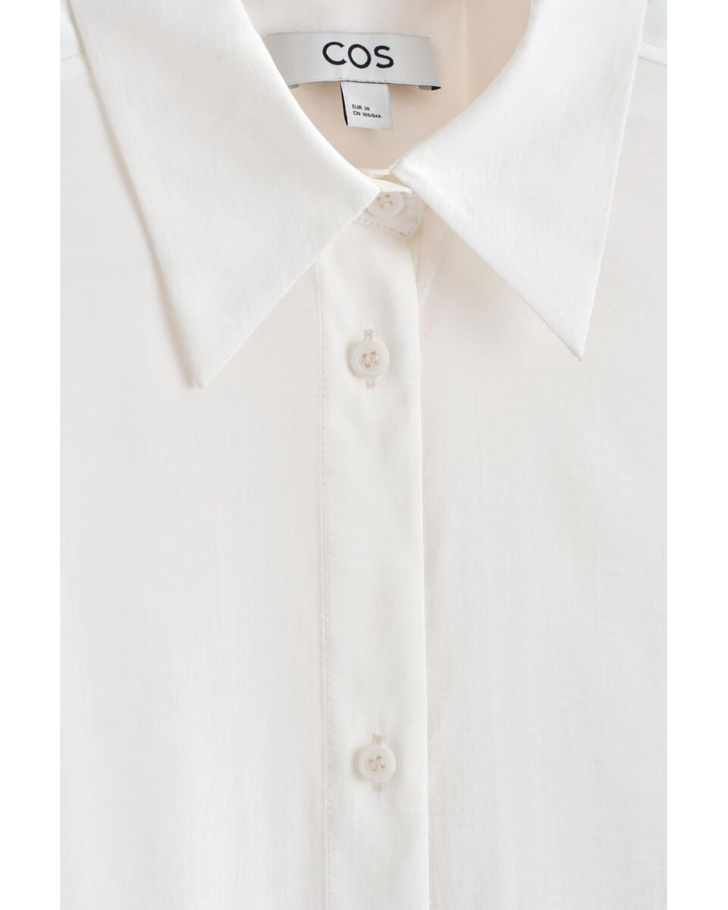 COS White Fluid Midi Shirt Dress