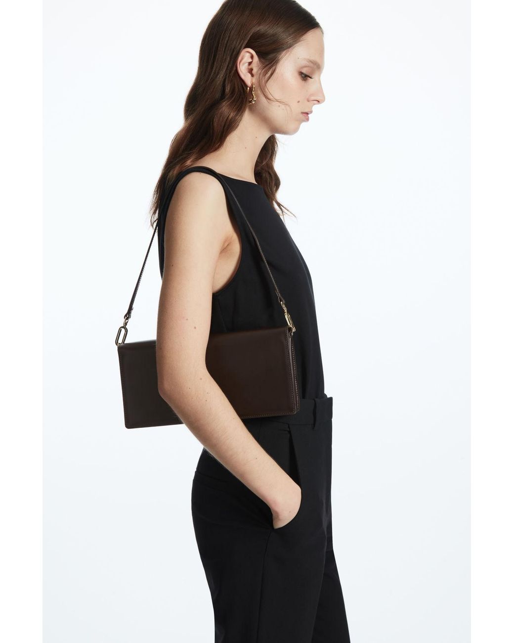 Cos structured cheap leather shoulder bag