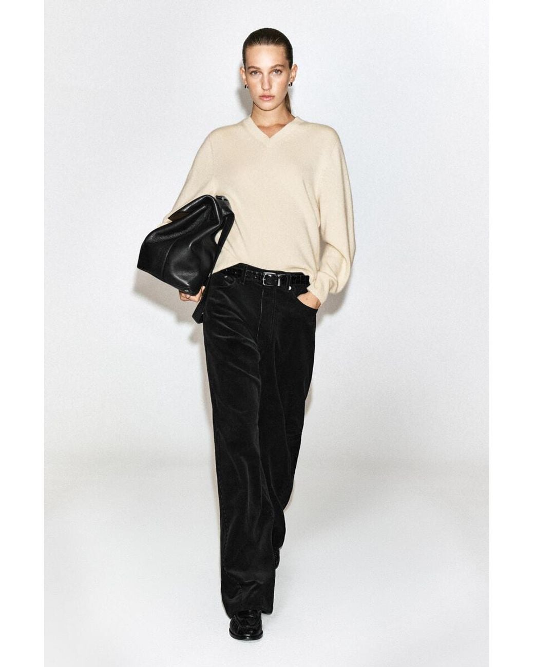 COS Black Facade Corduroy Straight-Leg Jeans