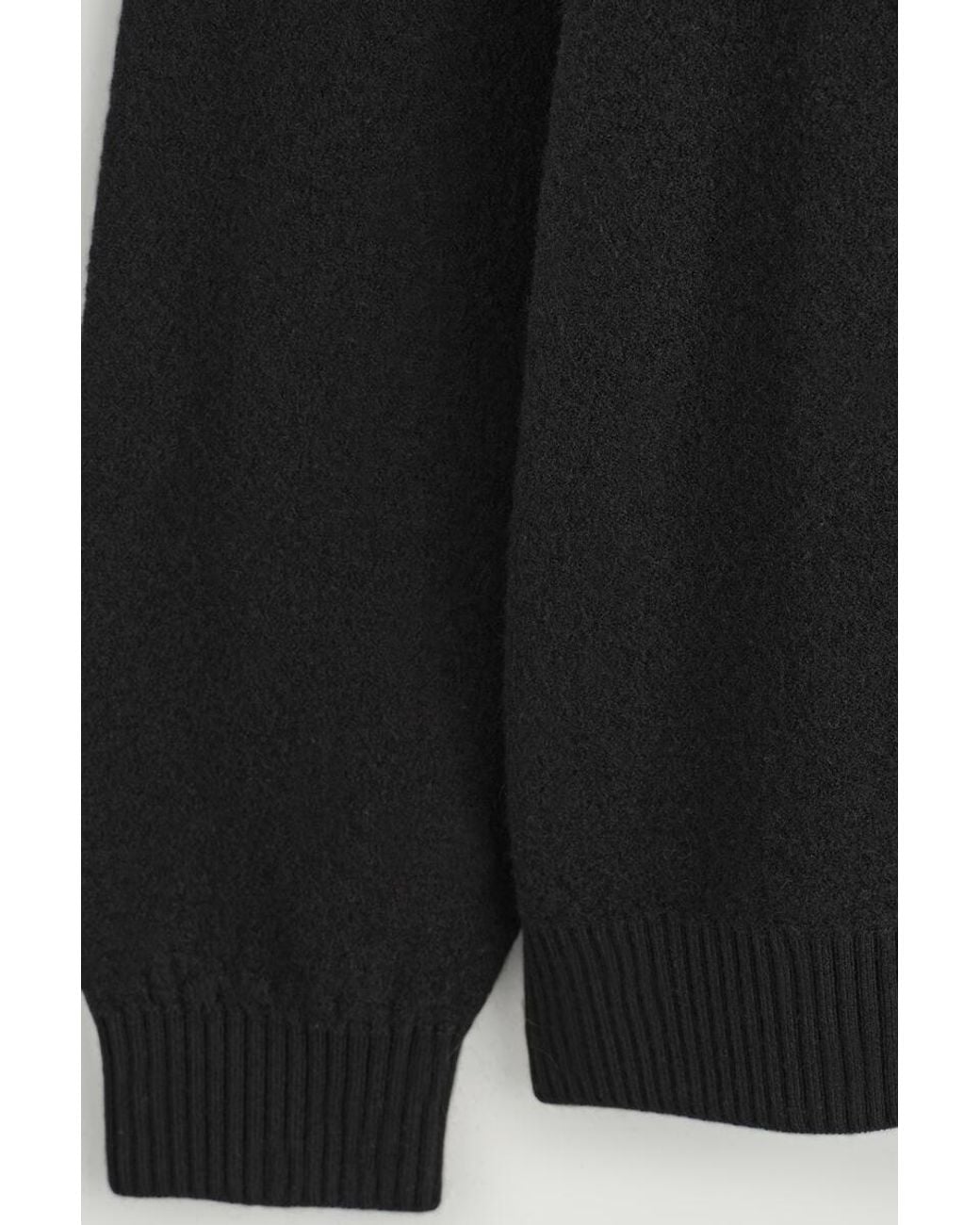 COS Black Boiled Merino Wool Crew-Neck Sweater for men