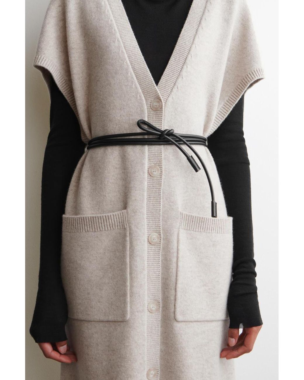 COS Natural Rounded Wool Longline Cardigan