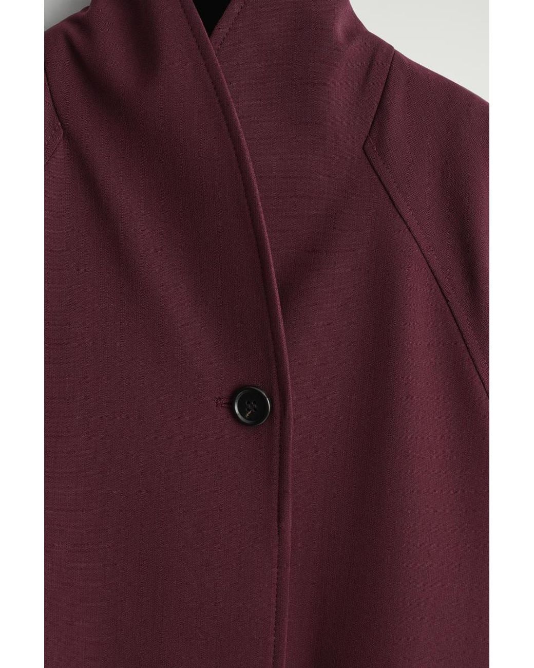 COS Red Belted Wool-Blend Shawl-Collar Jacket