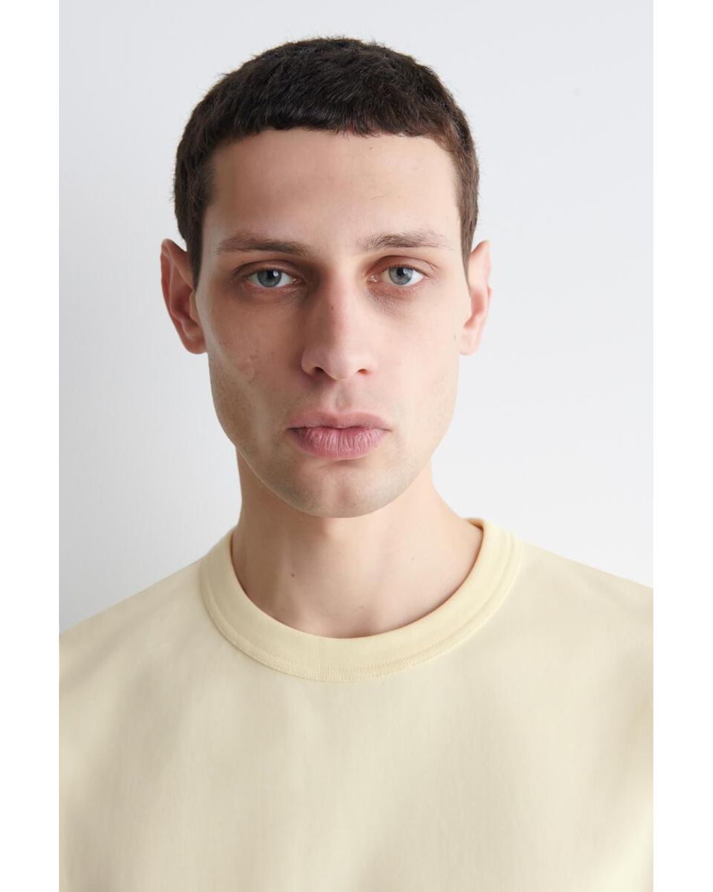 COS Yellow Interlock Cotton Crew-Neck T-Shirt for men