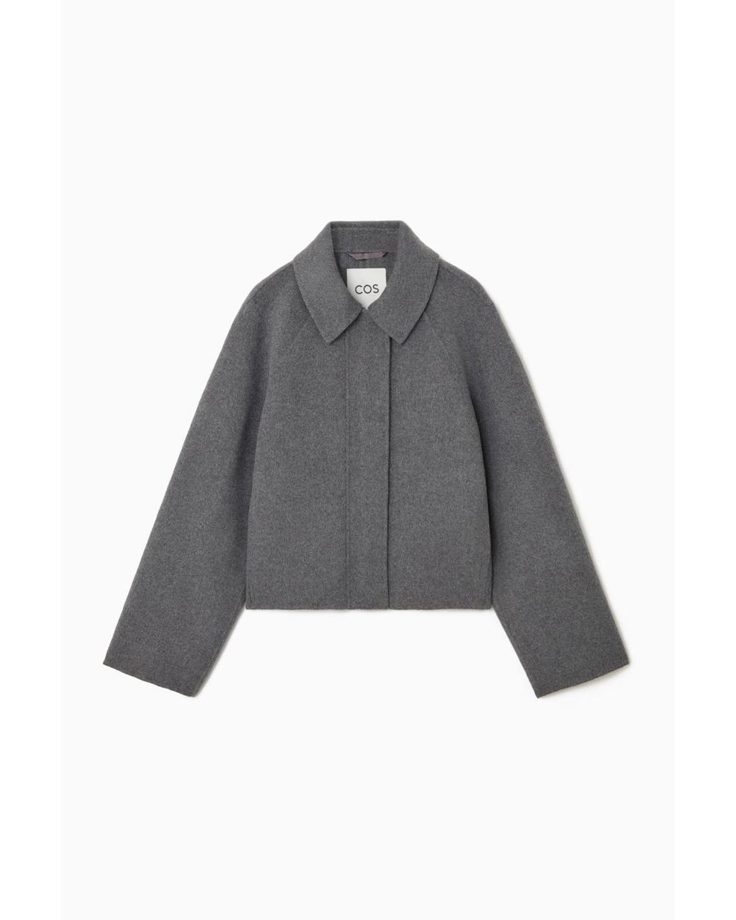 COS Short Double-faced Wool Jacket in Gray | Lyst