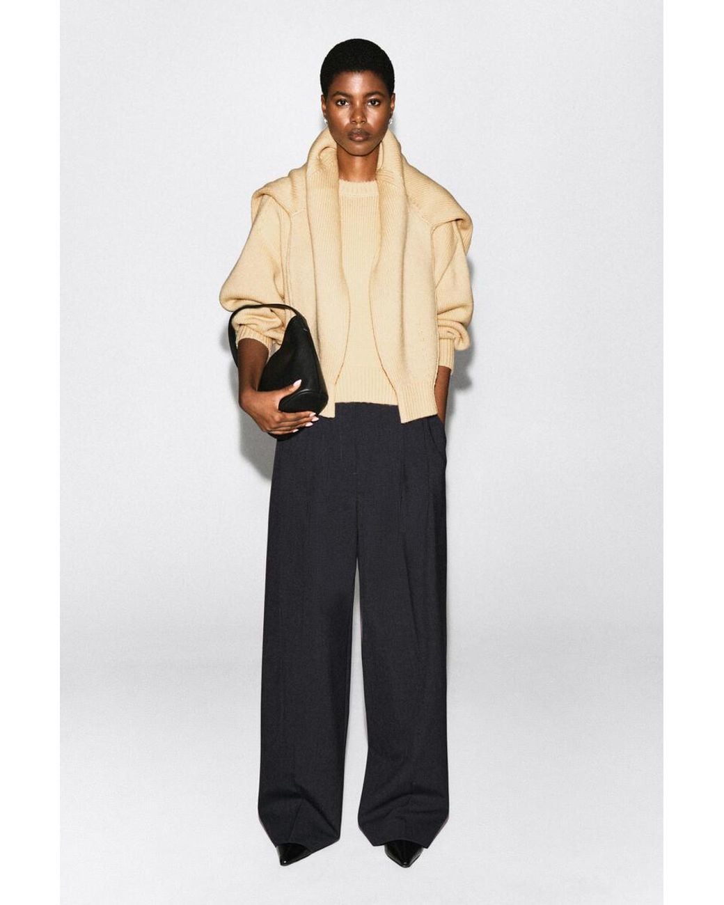 COS Natural Rounded Wool Crew-Neck Sweater