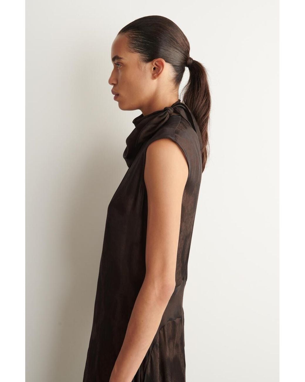 COS Brown Animal-Jacquard Neck Scarf