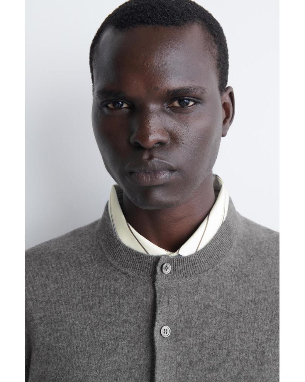 COS Gray Cashmere Cardigan for men