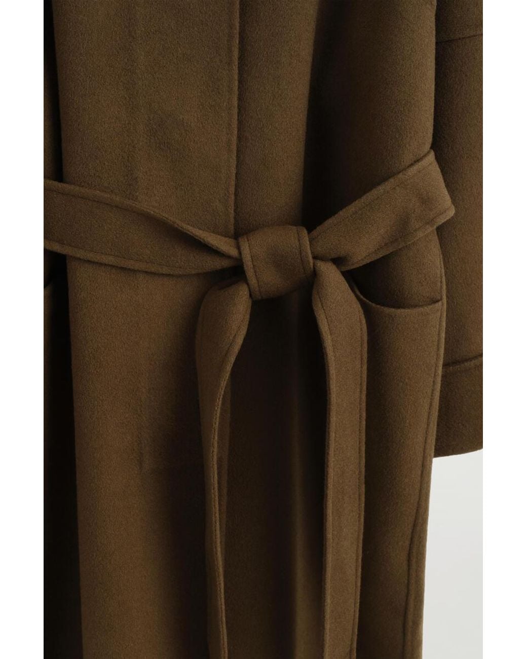 COS Brown Oversized Double-Faced Wool Shawl Coat