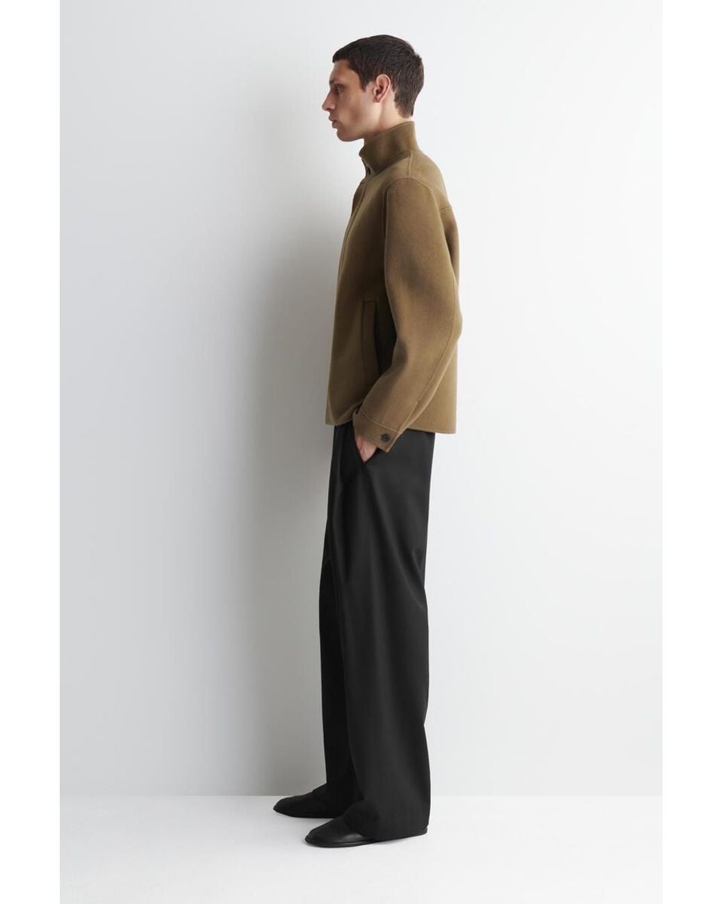 COS Natural Double-Faced Wool Funnel-Neck Jacket for men