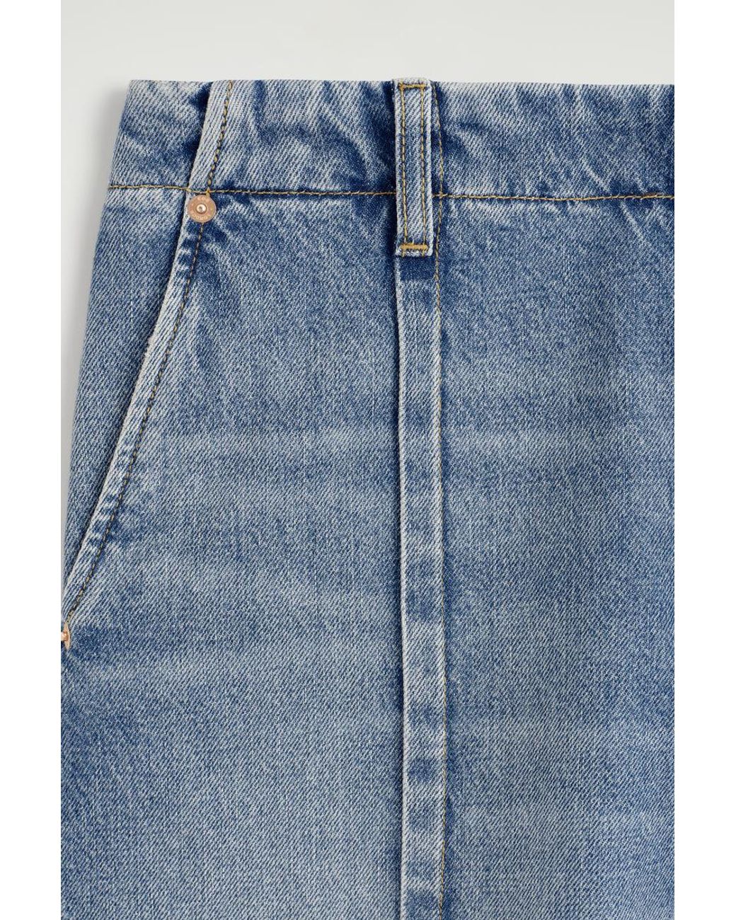 COS Blue Pintucked Denim Culottes