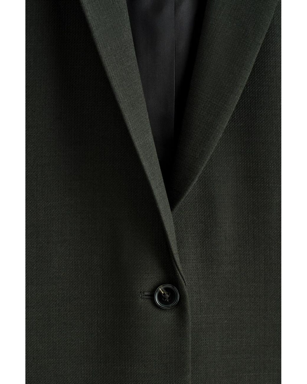 COS Black Longline Wool-Blend Blazer
