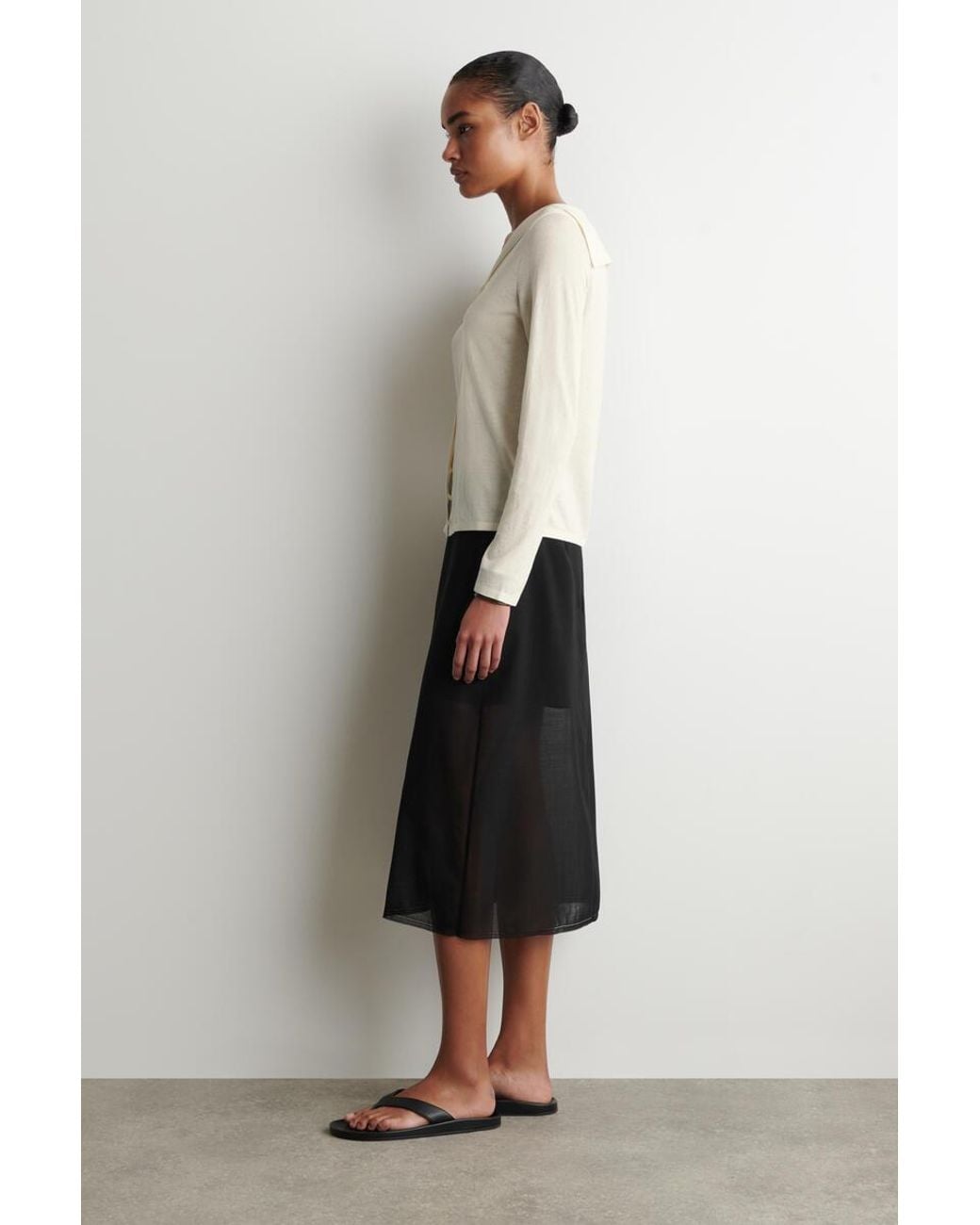 COS Natural Sailor-Collar Knitted Cotton-Silk Shirt