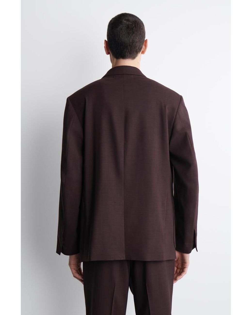 COS Brown Fluid Wool Blazer for men