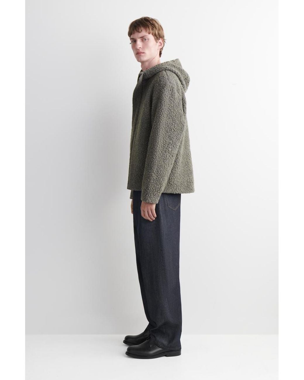 COS Green Hooded Teddy Jacket for men