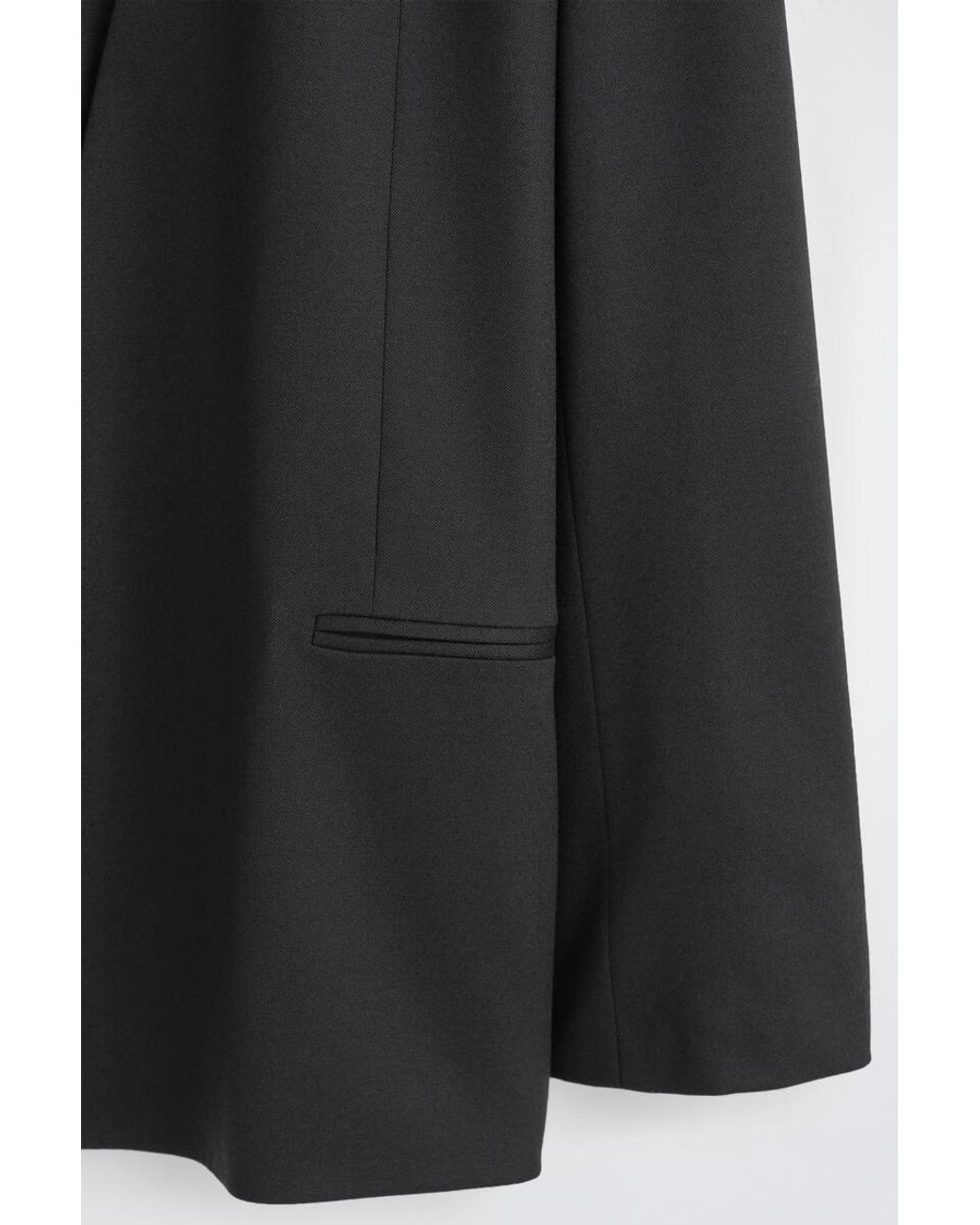 COS Black Collarless Wool Blazer for men