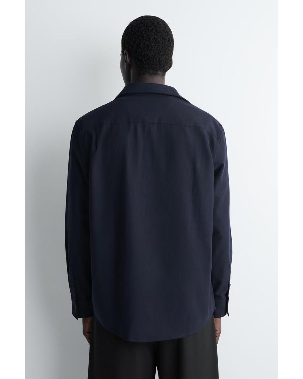 COS Blue Relaxed Brushed Cotton-Blend Shirt for men