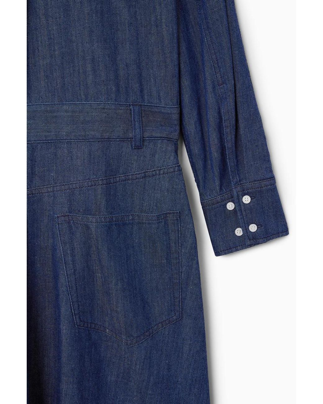 white christmas dresses COS BLUE LIGHTWEIGHT DENIM LONG SLEEVE SHIRT DRESS SIZE 12  Whispers Dress  Agency