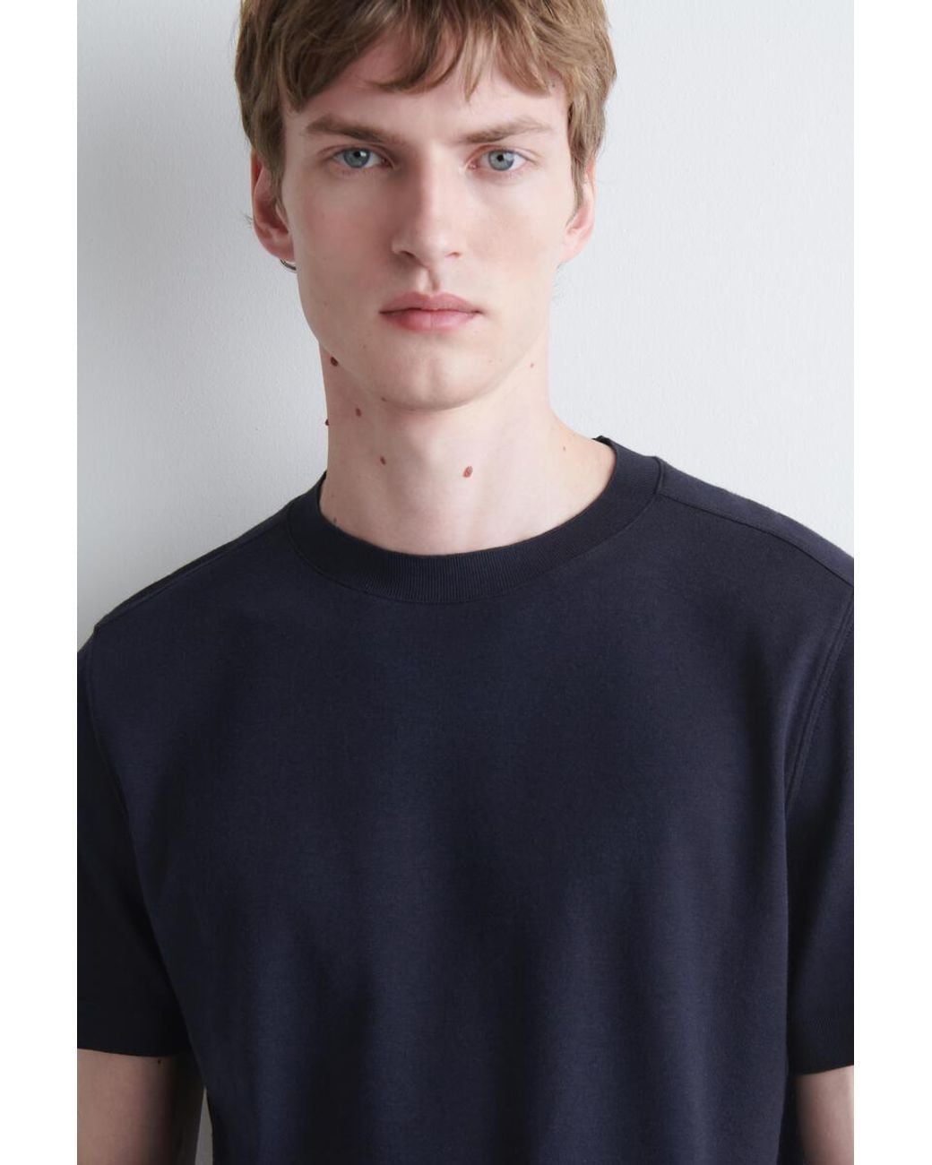 COS Blue Slim Modal Interlock-Jersey T-Shirt for men