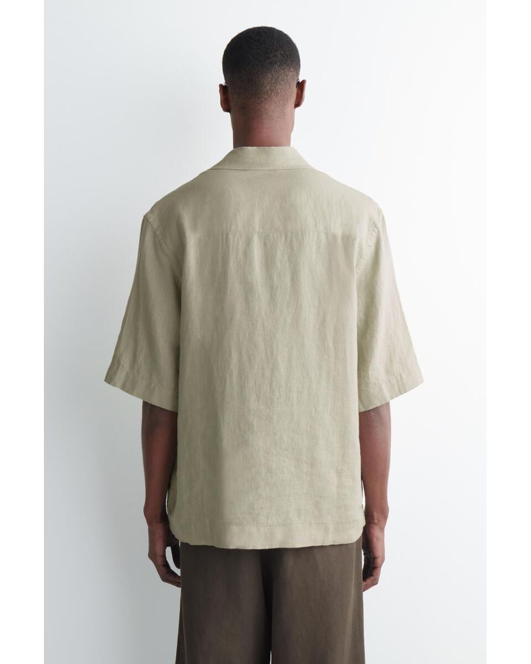 COS Natural Linen Popover Shirt for men
