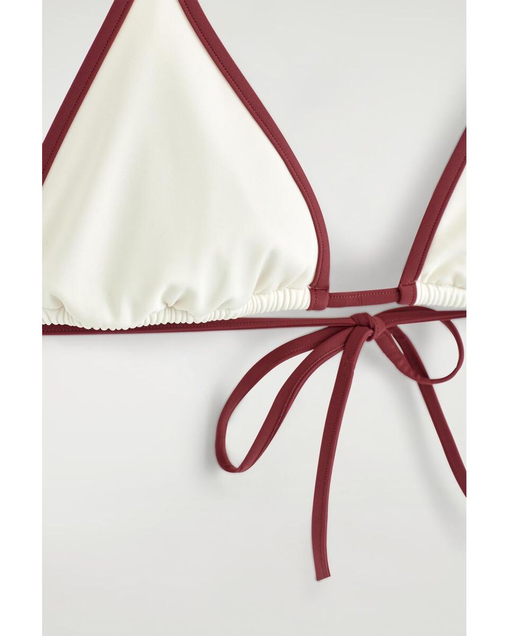 COS White Contrast-Trimmed Triangle Bikini Top