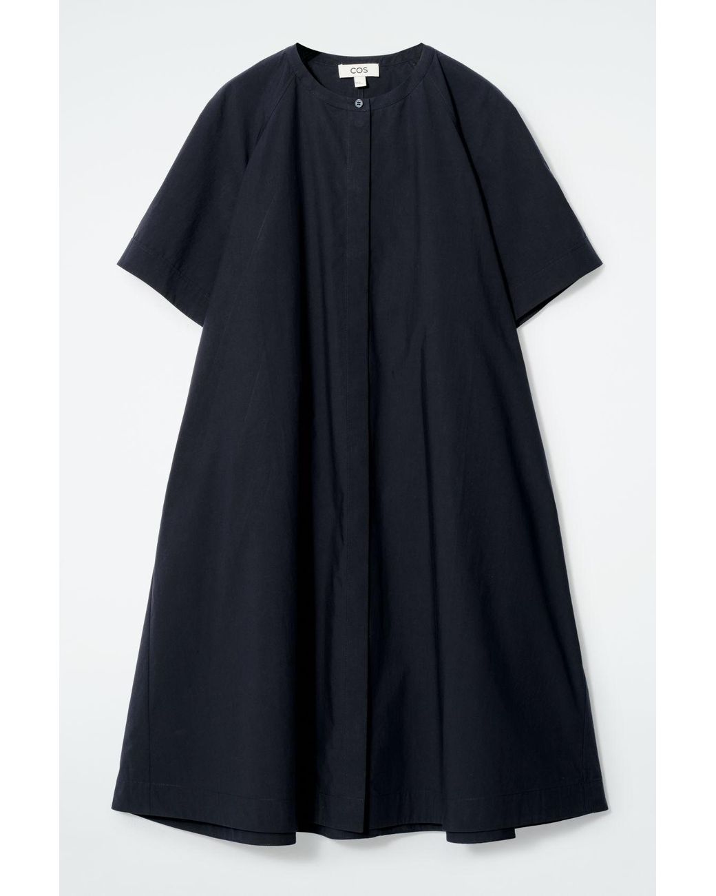 COS Oversized Flared Poplin Midi Dress in Blue | Lyst