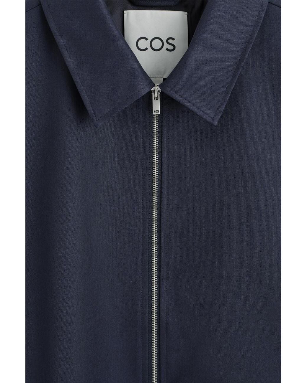 COS Blue Tailored Wool Zip-Up Jacket for men