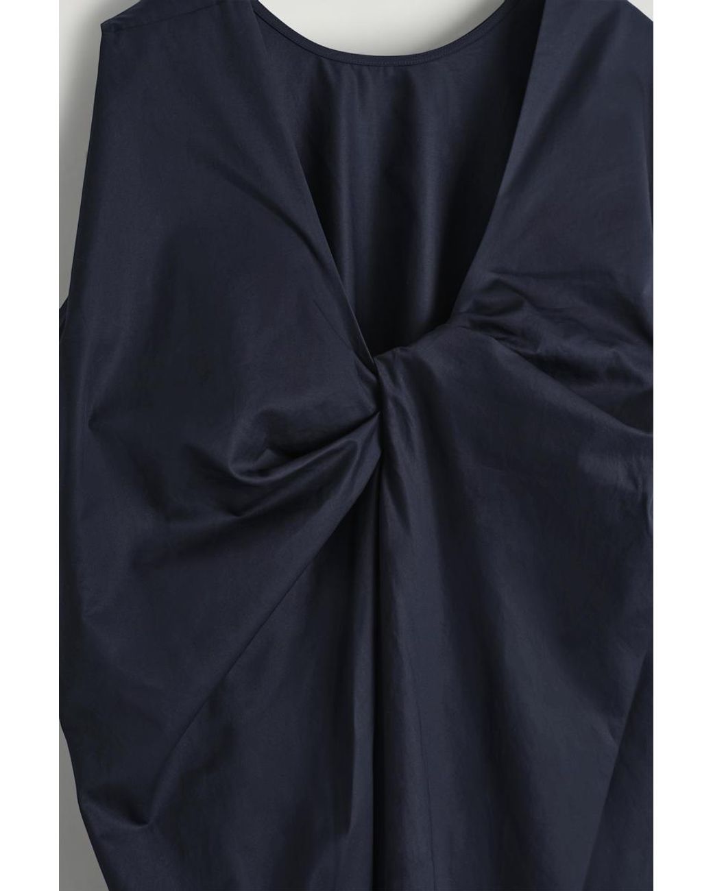 COS Blue Twist-Back Cotton Midi Dress