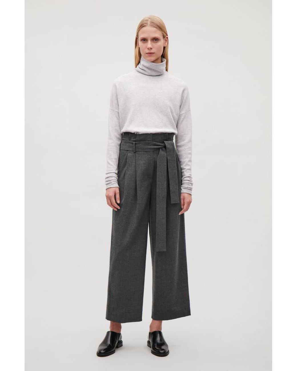 COS Wool Trousers With Pleated Waist in 