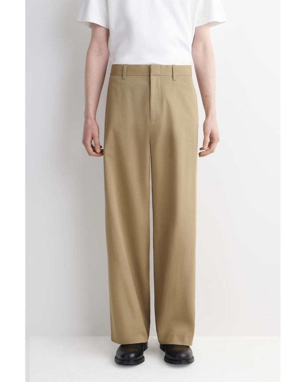 COS Natural Cotton Wide-Leg Chinos for men