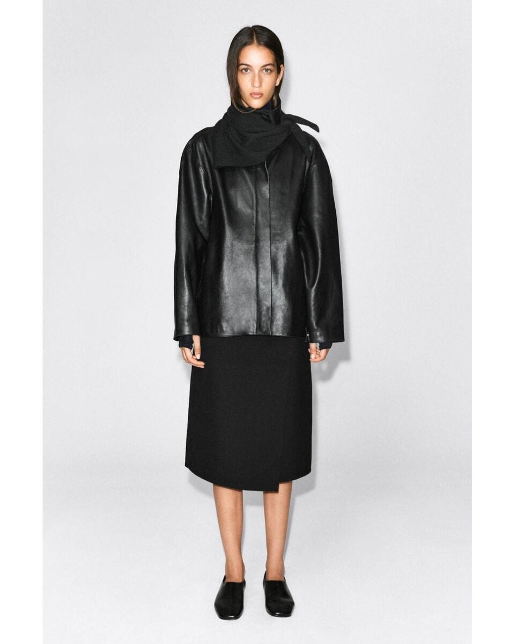COS Black Pure Cashmere Triangle Scarf for men