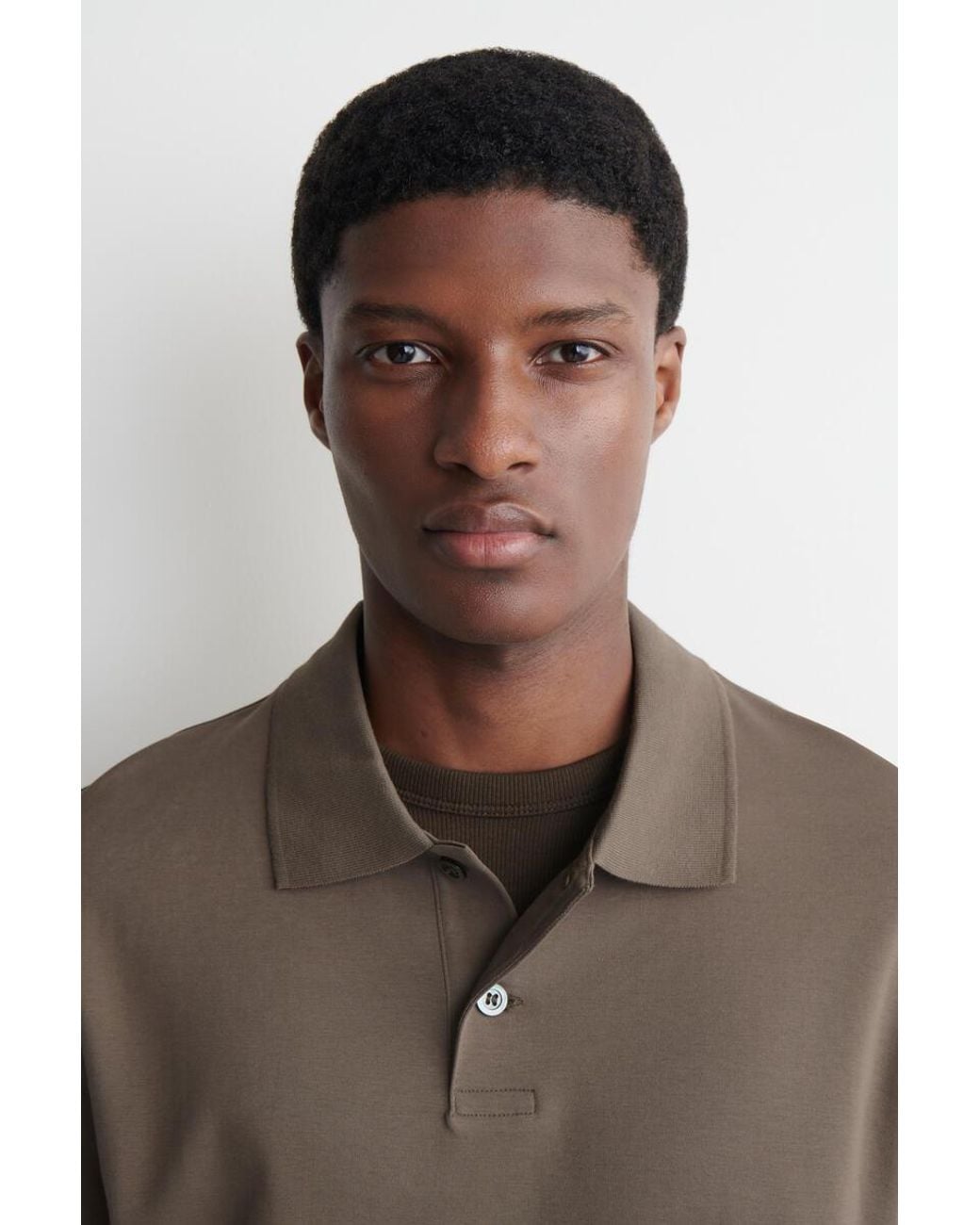 Polo En Coton Interlock COS pour homme en coloris Brown