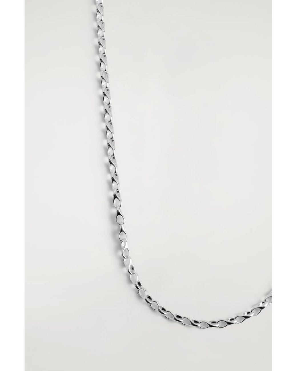 COS White Teardrop-Link Long Chain Necklace