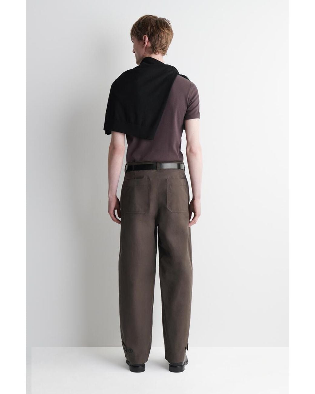 COS Brown Cotton Relaxed-Fit Barrel-Leg Utility Pants for men