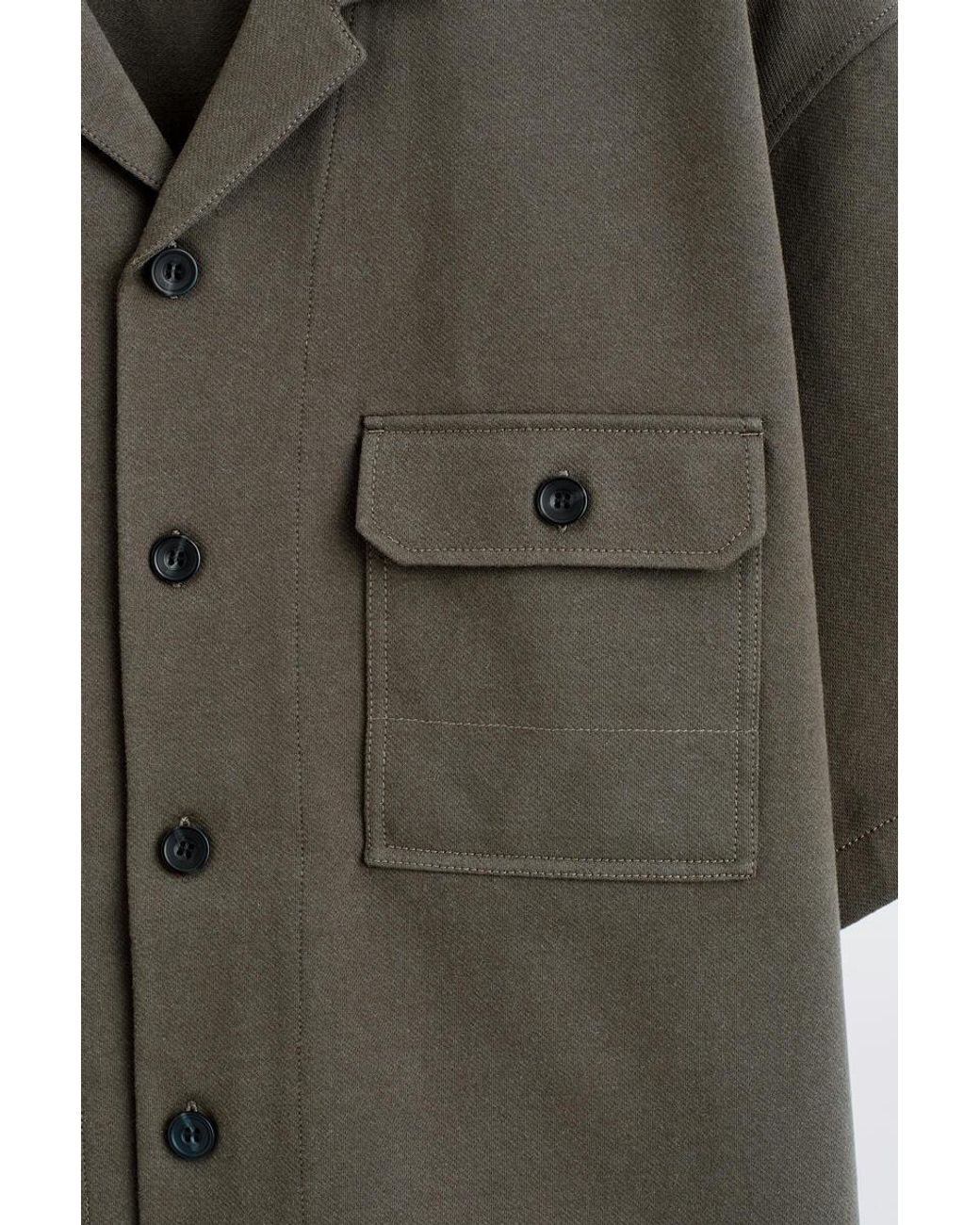 COS Brown Cotton Utility Shirt for men